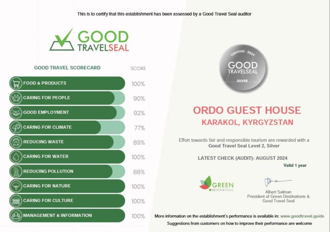 Ordo Hotel Karakol Extérieur photo